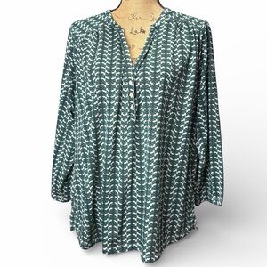 H&M Teal Green Patterned Women's Tunic. EC. Size X-Large